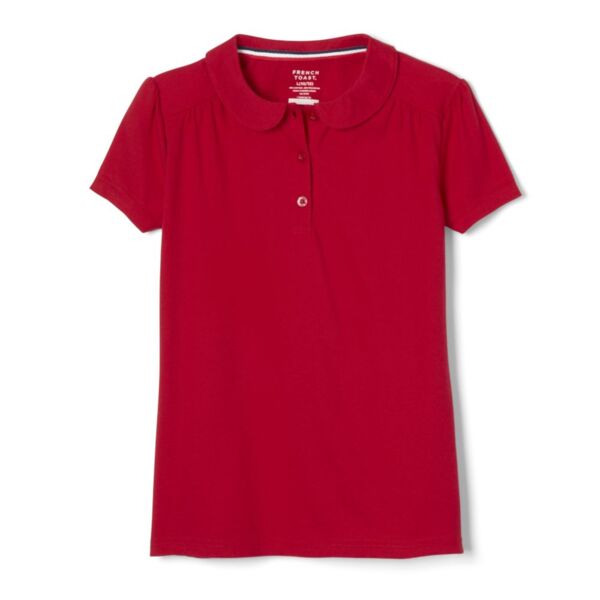Girl's Polo w/Peter Pan collar - Red Thumbnail